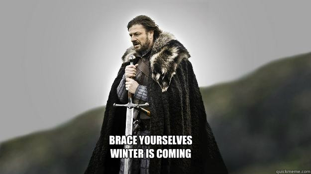 Brace yourselves
Winter is Coming  Ned stark winter is coming