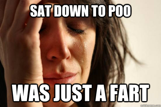 Sat down to poo was just a fart  First World Problems