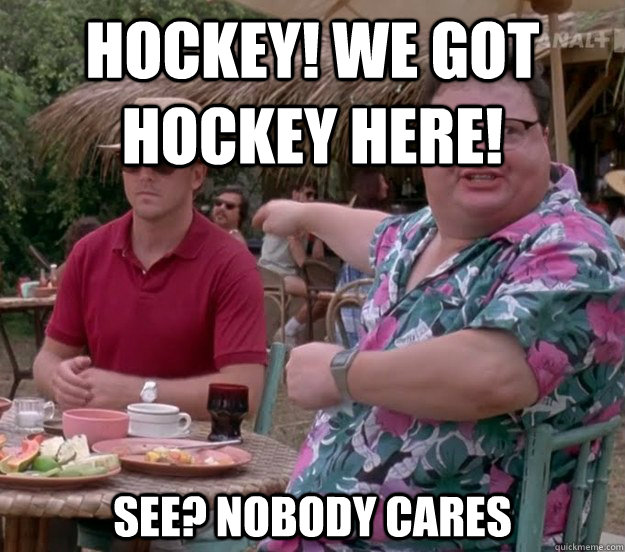 hockey! we got hockey here! See? nobody cares  we got dodgson here