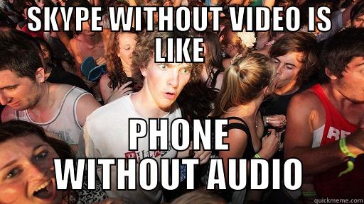 SKYPE WITHOUT VIDEO IS LIKE PHONE WITHOUT AUDIO Sudden Clarity Clarence