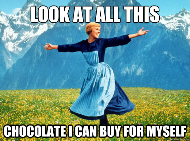 Look at all this chocolate I can buy for myself  Sound of Music- Election