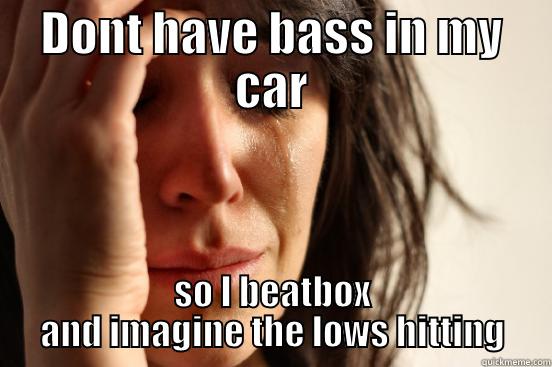 DONT HAVE BASS IN MY CAR SO I BEATBOX AND IMAGINE THE LOWS HITTING First World Problems