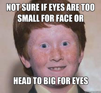 Not sure if eyes are too small for face or Head to big for eyes - Not sure if eyes are too small for face or Head to big for eyes  Over Confident Ginger