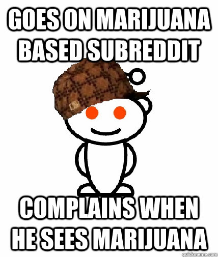 GOES ON MARIJUANA BASED SUBREDDIT COMPLAINS WHEN HE SEES MARIJUANA  Scumbag Redditor