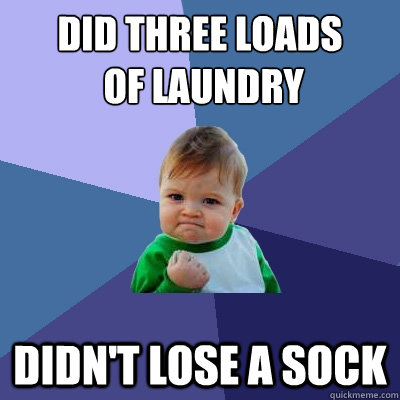 Did Three Loads
 of Laundry Didn't Lose a Sock  Success Kid