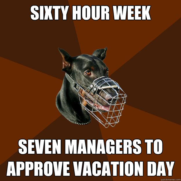 SIXTY HOUR WEEK SEVEN MANAGERS TO APPROVE VACATION DAY - SIXTY HOUR WEEK SEVEN MANAGERS TO APPROVE VACATION DAY  Developer Doberman