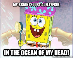 My brain is just a Jellyfish, In the Ocean of my head! - My brain is just a Jellyfish, In the Ocean of my head!  Spongebob squarepants and logic FTFY