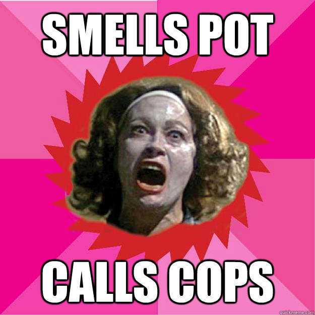 Smells pot calls cops - Smells pot calls cops  Psycho Mom