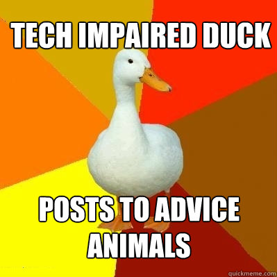 Tech Impaired duck Posts to Advice animals  Tech Impaired Duck