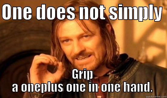 oneplus one meme - ONE DOES NOT SIMPLY  GRIP A ONEPLUS ONE IN ONE HAND. Boromir