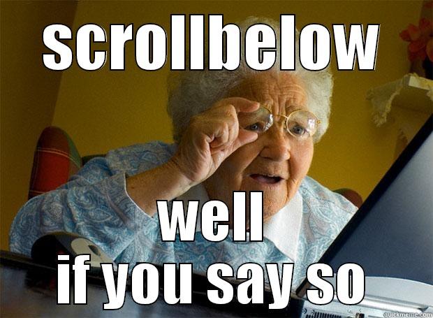 SCROLLBELOW WELL IF YOU SAY SO Grandma finds the Internet