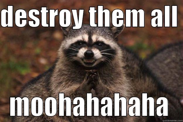 DESTROY THEM ALL  MOOHAHAHAHA Evil Plotting Raccoon