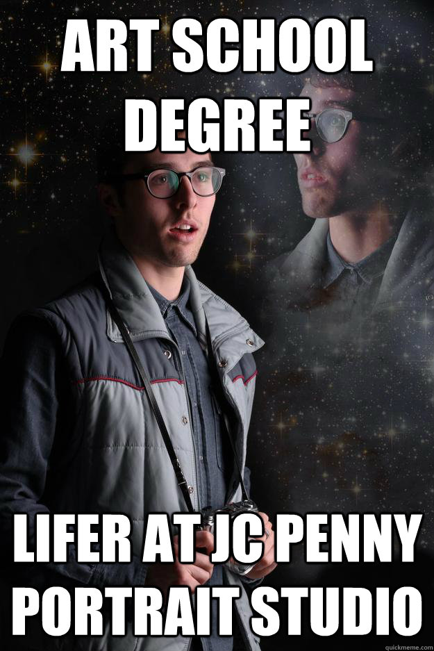 art school degree lifer at jc penny portrait studio  