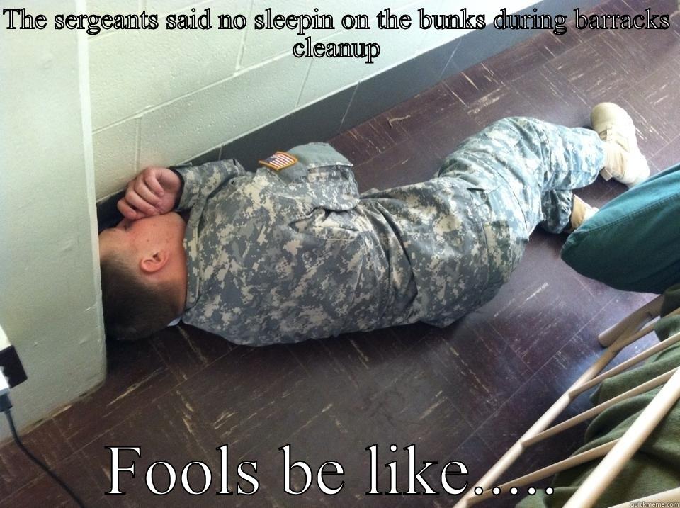 Army Life - THE SERGEANTS SAID NO SLEEPIN ON THE BUNKS DURING BARRACKS CLEANUP FOOLS BE LIKE..... Misc
