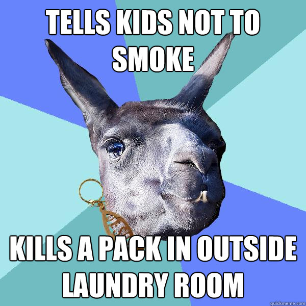 Tells kids not to smoke kills a pack in outside laundry room  Christian Mama Llama