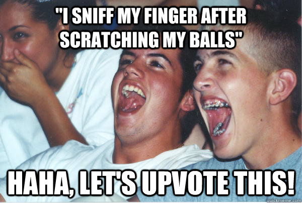 Image result for sniffing ones balls