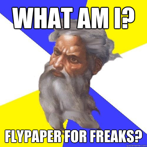 What am I? Flypaper for freaks?  Advice God