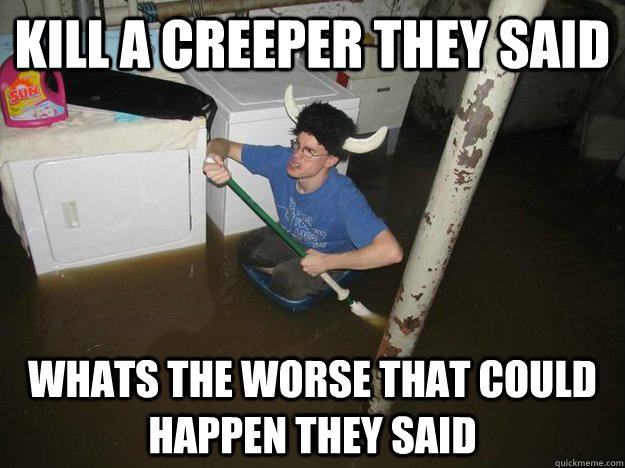 Kill A creeper they said whats the worse that could happen they said  Laundry viking