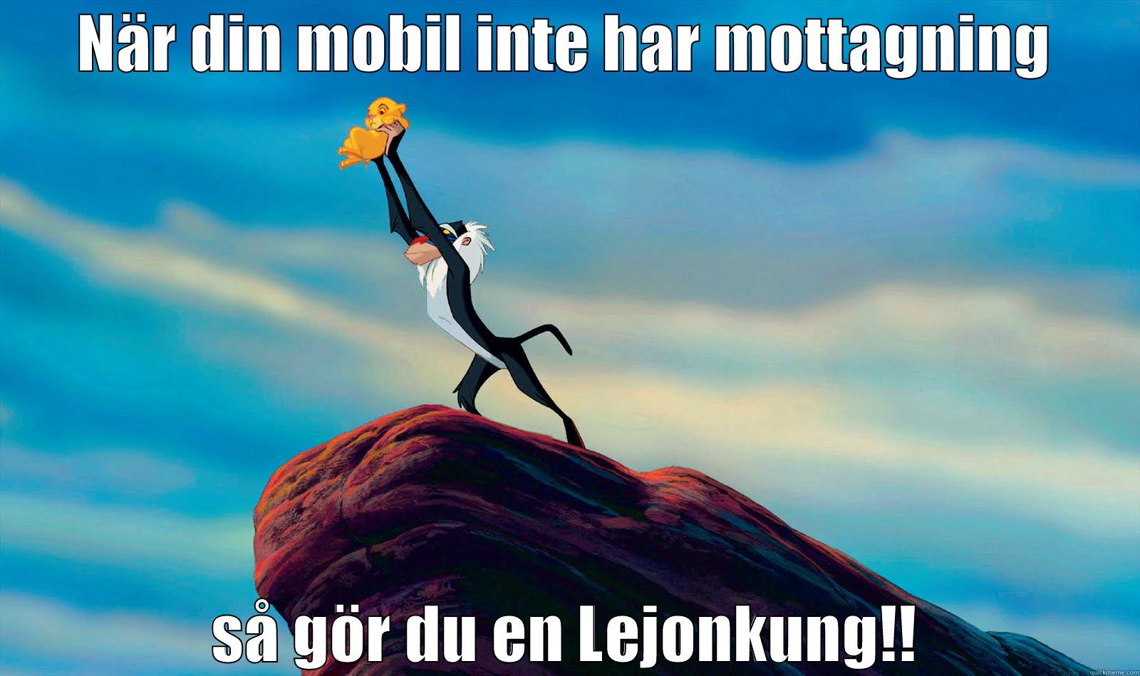 NÄR DIN MOBIL INTE HAR MOTTAGNING SÅ GÖR DU EN LEJONKUNG!! Misc