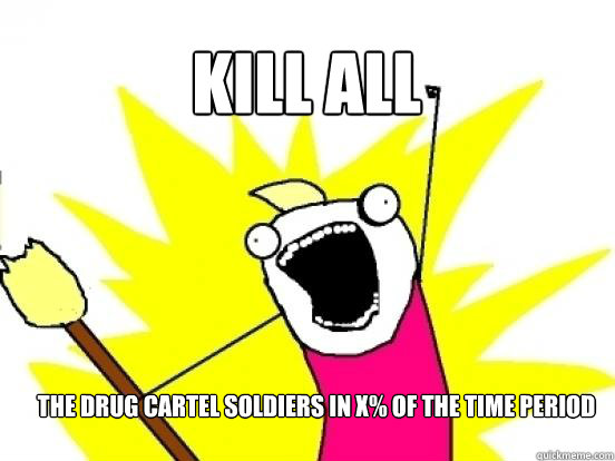 KILL ALL THE DRUG CARTEL SOLDIERS IN X% OF THE TIME PERIOD  X All The Things