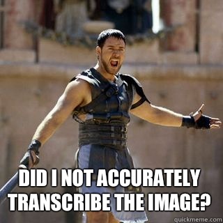  Did I not accurately transcribe the image?  