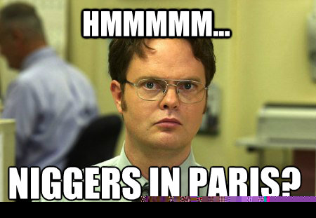 HMMMMM... Niggers in Paris?  Schrute