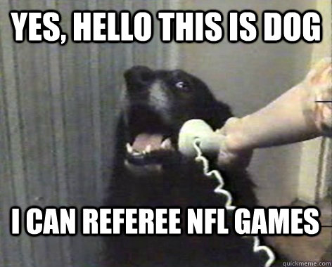 yes, hello this is dog i can referee nfl games - yes, hello this is dog i can referee nfl games  yes this is dog