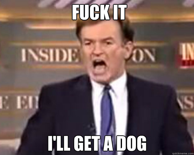 FUCK IT I'll get a dog  fuck it bill