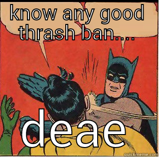 KNOW ANY GOOD THRASH BAN.... DEAD HORSE!  Slappin Batman