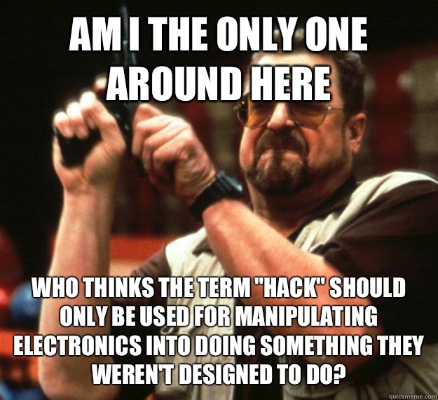 AM I THE ONLY ONE AROUND HERE Who thinks the term 