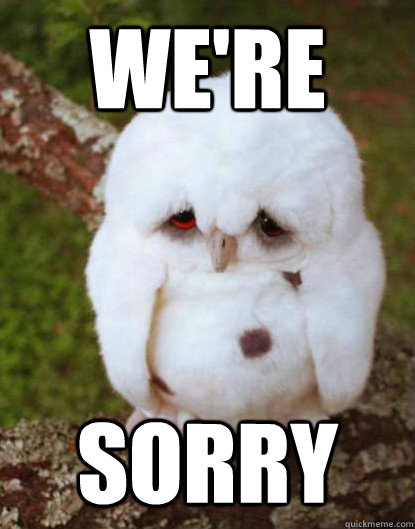 We're Sorry - We're Sorry  Depressed Owl