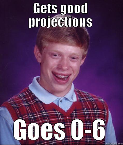 GETS GOOD PROJECTIONS GOES 0-6 Bad Luck Brian