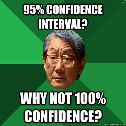 95% confidence interval? Why not 100% confidence? - 95% confidence interval? Why not 100% confidence?  High Expectations Asian Father