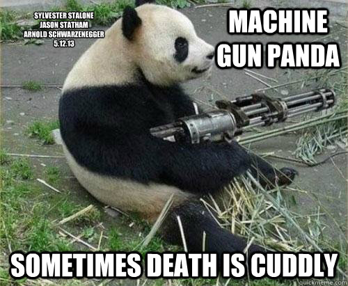 Machine gun panda sometimes death is cuddly sylvester stalone
jason statham
arnold schwarzenegger
5.12.13  Machine Gun Panda Movie