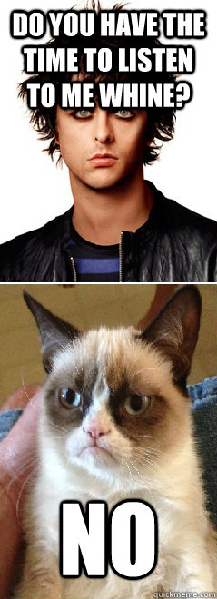 Do you have the time to listen to me whine? No - Do you have the time to listen to me whine? No  billiejoe-grumpycat