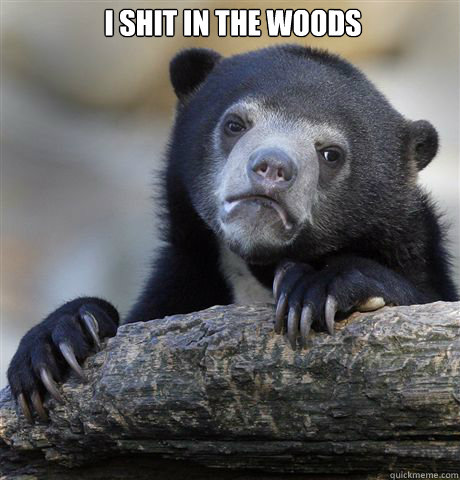 I SHIT IN THE WOODS   Confession Bear
