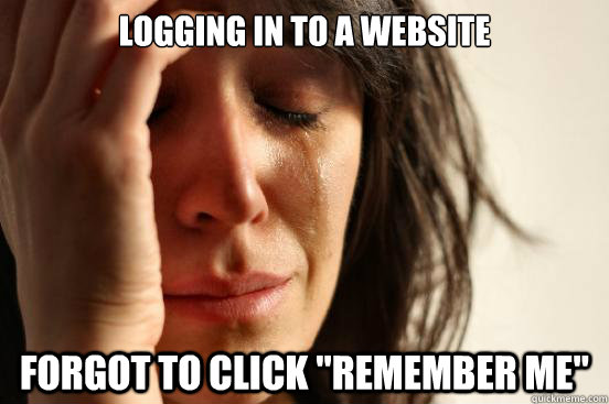 Logging in to a website Forgot to click 