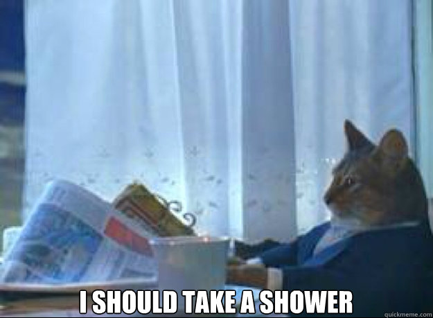 I should take a shower  - I should take a shower   I should buy a boat cat