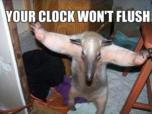 your clock won't flush   I got this