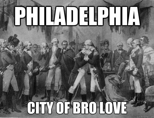PHILADELPHIA CITY OF BRO LOVE  Bro Hug Washington