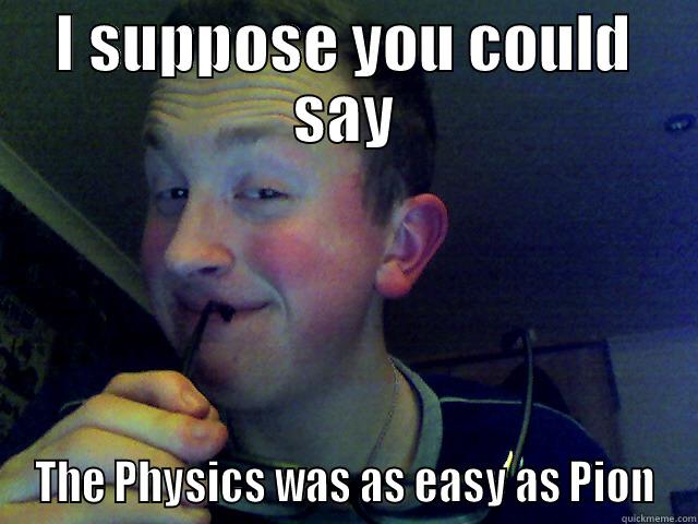 I SUPPOSE YOU COULD SAY THE PHYSICS WAS AS EASY AS PION Misc