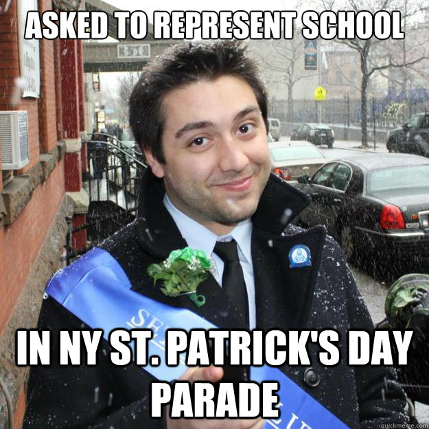 Asked to represent school In NY St. Patrick's Day Parade  