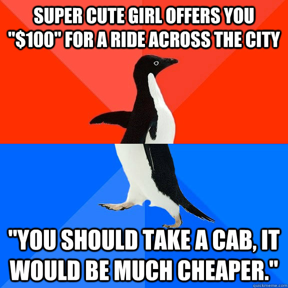 super cute girl offers you 