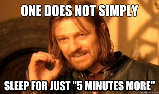 One Does Not Simply sleep for just 
