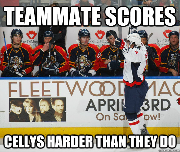 Teammate Scores Cellys Harder than they do  Alex Ovechkin