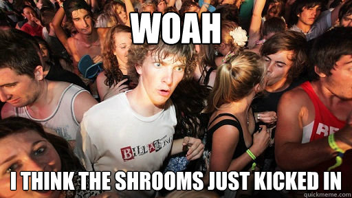 Woah I think the shrooms just kicked in  Sudden Clarity Clarence