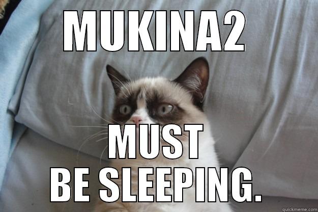 MUKINA2 MUST BE SLEEPING. Grumpy Cat