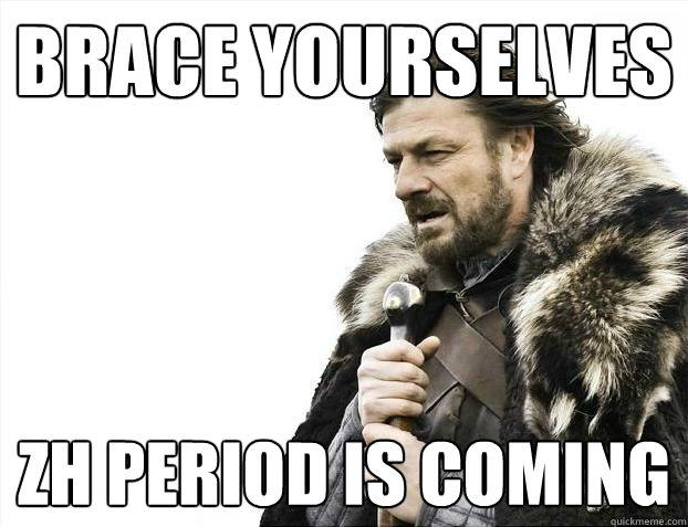 Brace yourselves ZH period is coming  Brace Yourselves - Borimir