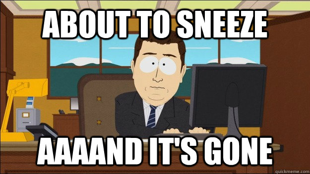 about to sneeze AAAAND It's gone  aaaand its gone