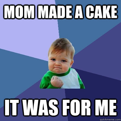 Mom made a cake IT WAS FOR ME  Success Kid